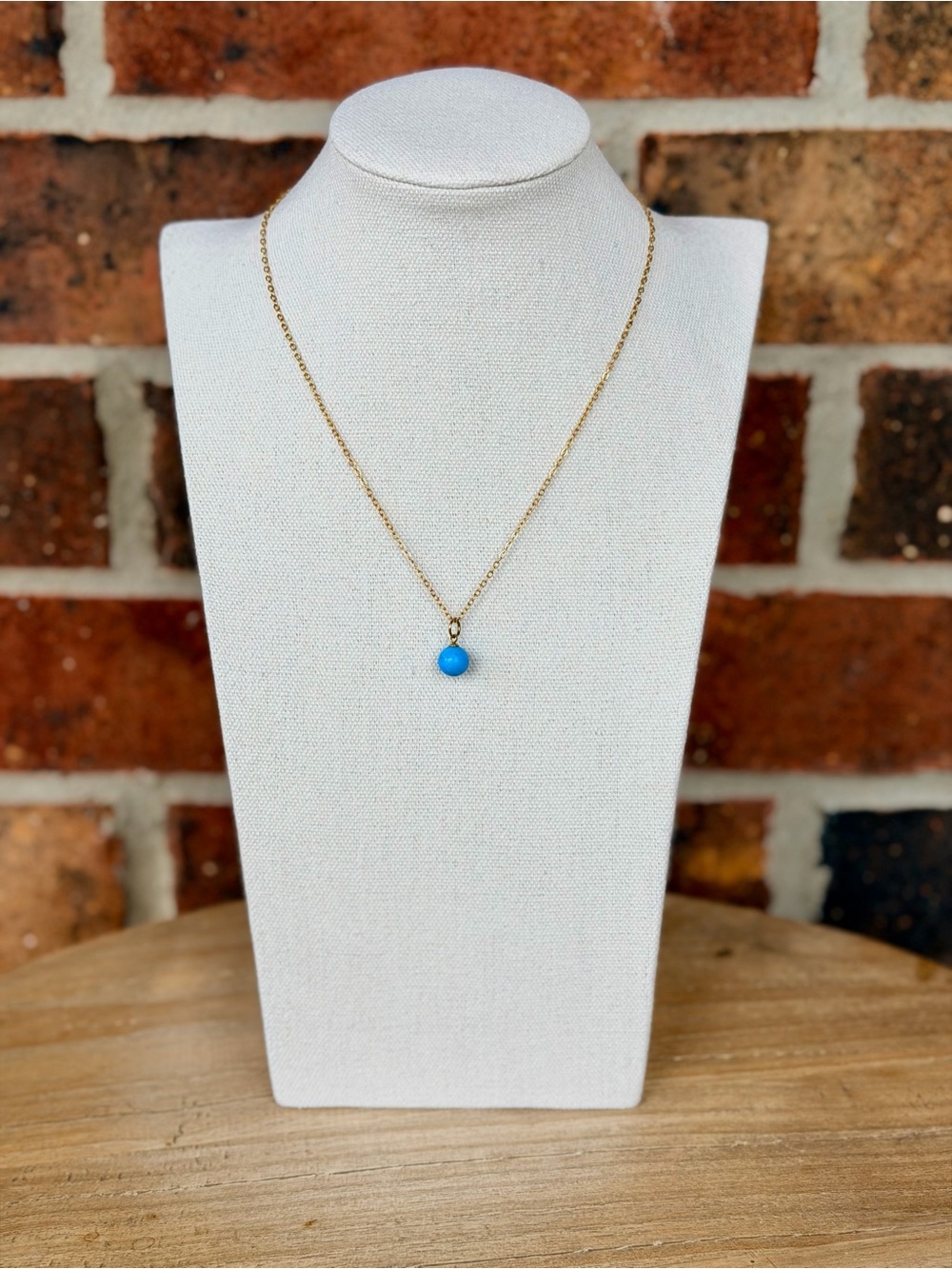 Turquoise Stone Charm Necklace